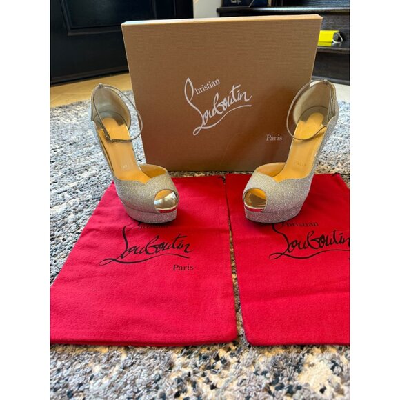 CHRISTHIAN LOUBOUTIN Round chick alta 150 silver glitter - Picture 8 of 11